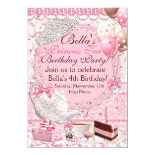 Princess Tea Party Invitations Zazzle Princess Tea Party Invitation