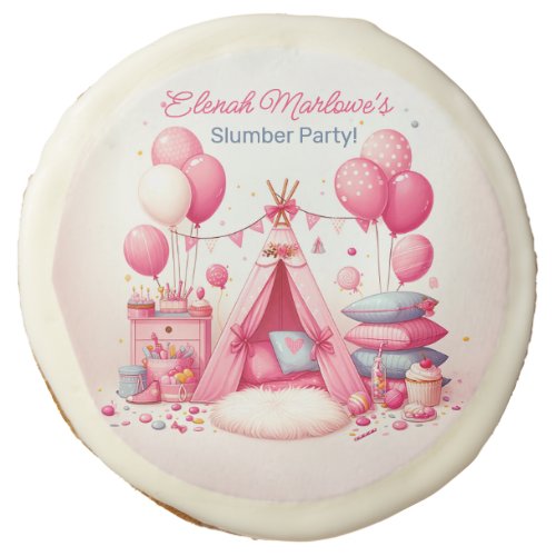 Princess Teepee  Pillows Slumber Birthday Party Sugar Cookie