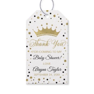 Princess Thank You Tag, Black, Faux Glitter Gift Tags Princess Thank You Tag, Black, Faux Glitter Gift Tags