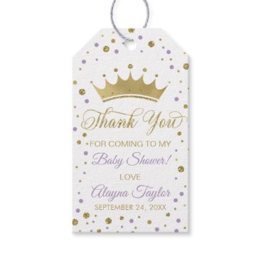 Princess Thank You Tag, Purple, Faux Glitter Gift Tags Princess Thank You Tag, Purple, Faux Glitter Gift Tags