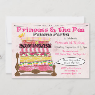 Princess & the Pea Pajama Birthday Party Invitation