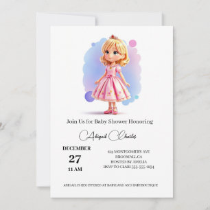 Princess theme baby shower card