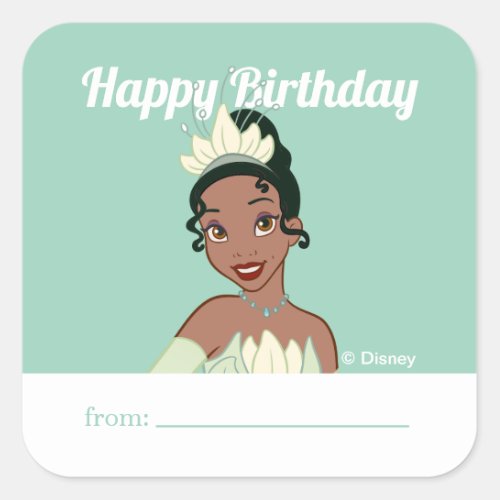 Princess Tiana  A Gift From _ Birthday Square Sticker