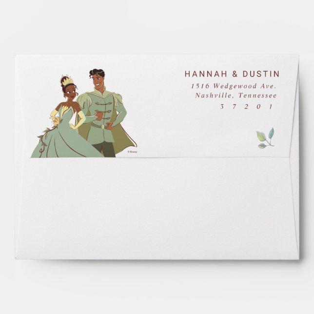 Princess Tiana and Naveen Addressed Wedding  Envelope (Back (Top Flap))