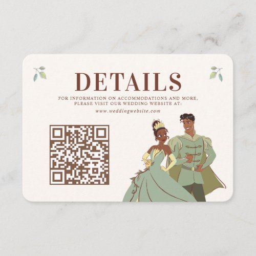 Princess Tiana and Naveen Wedding Enclosure Card