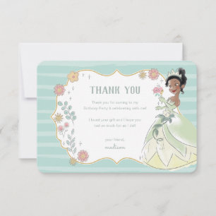 Princess Tiana   Floral Watercolor Birthday Thank You Card
