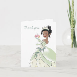 Princess Tiana   Floral Watercolor Birthday Thank You Card
