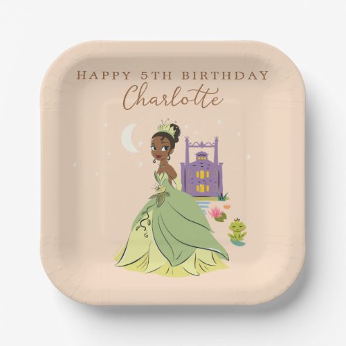 Princess Tiana l Girls Birthday Sleepover Paper Plates