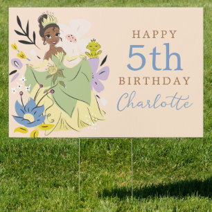 Princess Tiana l Girls Birthday Sleepover Sign