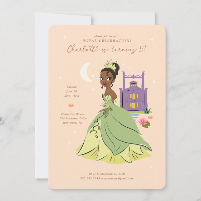 Princess Tiana l Pink Girls Birthday Invitation (Front)