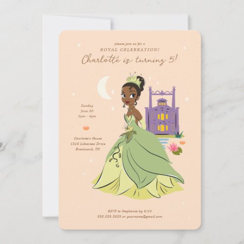 Princess Tiana l Pink Girls Birthday Invitation