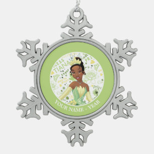 Princess Tiana   Tiana Add Your Name Snowflake Pewter Christmas Ornament