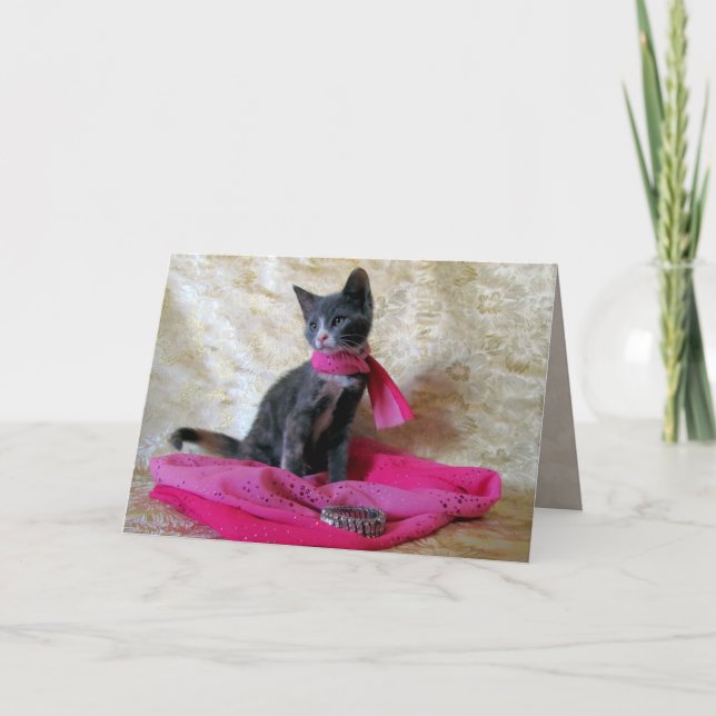 Princess Tiana's Birthday - Cat / Kitten Card (Front)