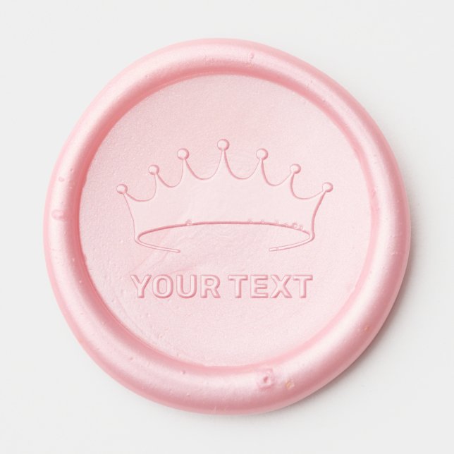 Princess Tiara and Editable Text Wax Seal Sticker (Front)