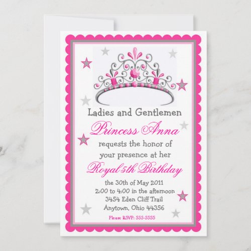 Princess Tiara Birthday Invitation