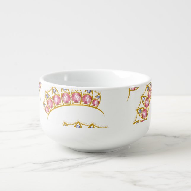 Princess Tiara cartoon pattern Soup Mug (Front)