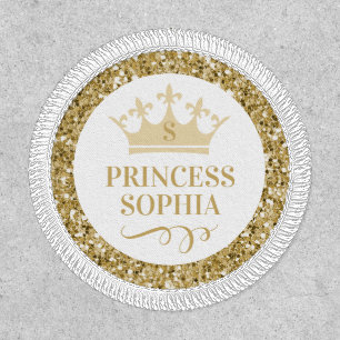 Princess Tiara Crown Gold Personalized Favor Name Patch