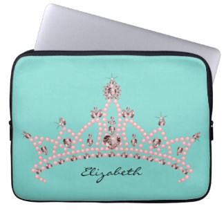 Princess Tiara Crown Laptop Sleeve (aqua)