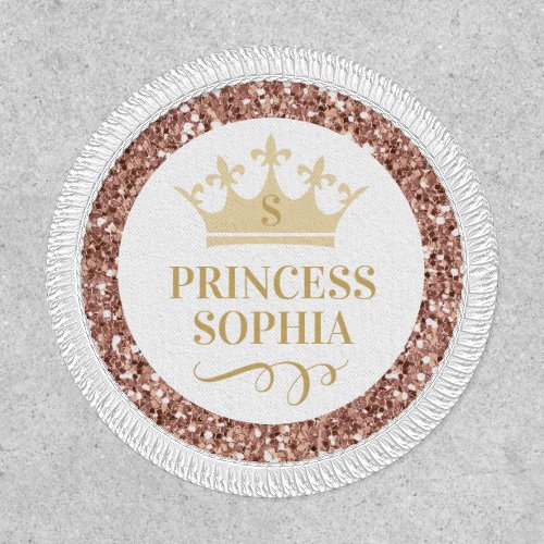 Princess Tiara Crown Pink Custom Name Party Favor Patch