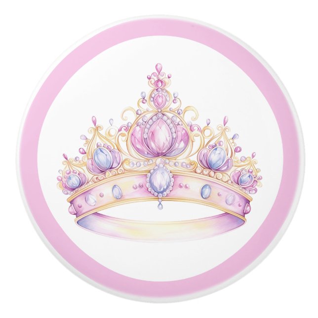 Princess Tiara Girl's Ceramic Knob (Front)