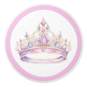 Princess Tiara Girl's Ceramic Knob