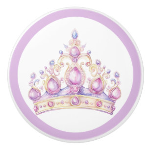 Princess Tiara Girl's Ceramic Knob