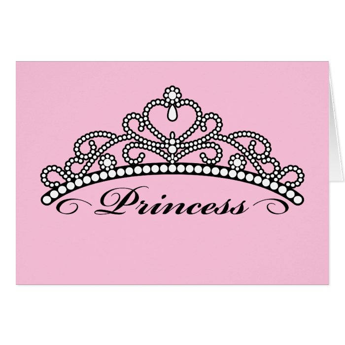 Princess Tiara Greeting Card (pink background)