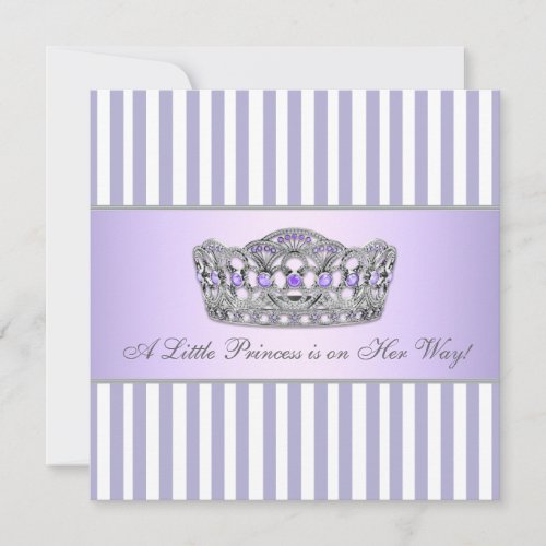 Princess Tiara Lavender Purple Baby Girl Shower Invitation