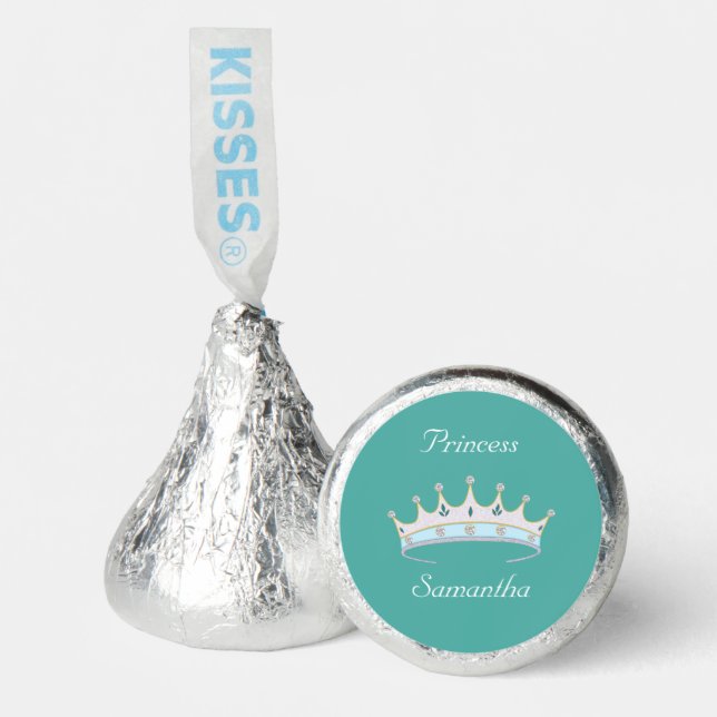 Princess Tiara on Teal Hershey®'s Kisses® (Front)