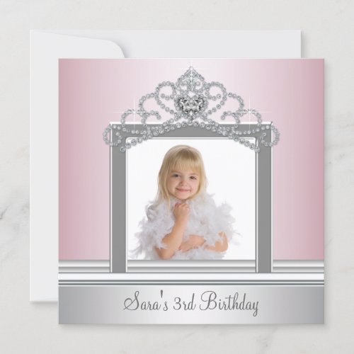 Princess Tiara Photo Princess Birthday Party Invitations