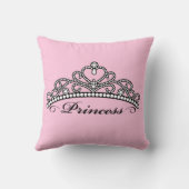 Princess Tiara Pillow (pink background) | Zazzle
