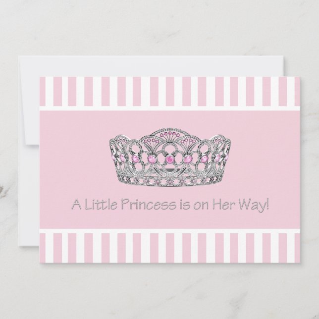 Princess Tiara Pink Princess Girl Baby Shower Invitation (Front)