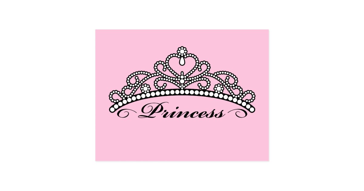 Princess Tiara Postcard (pink background) | Zazzle