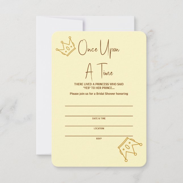 Princess To Queen Bridal Shower RSVP Card (Front)