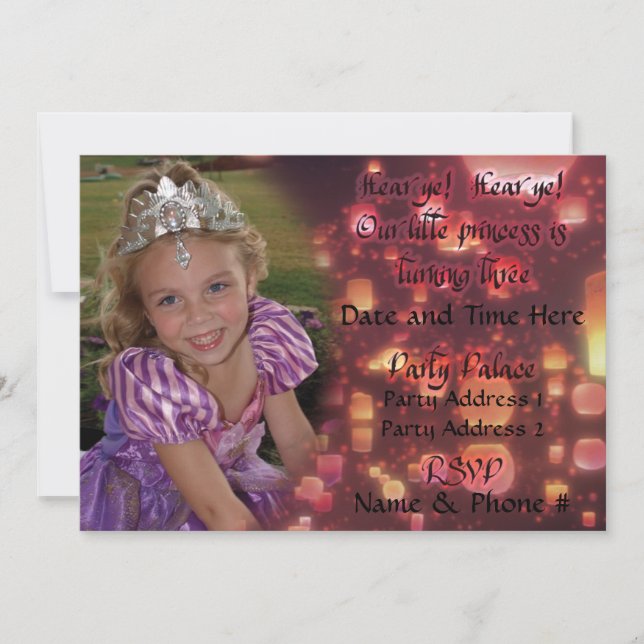 Princess Turning 3 Invitations for Birthday (Front)