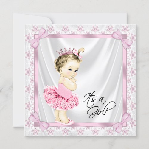 Princess Tutu Baby Ballerina Shower Invitation