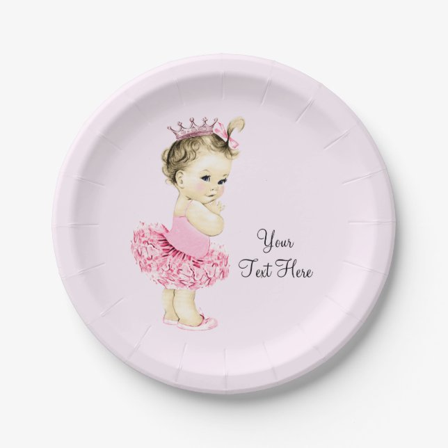 Princess Tutu Baby Shower Paper Plates (Front)