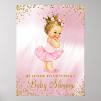 Princess Tutu Baby Shower Welcome Sign Blonde
