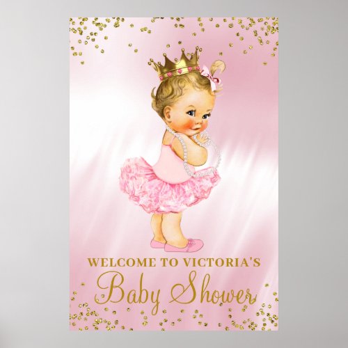 Princess Tutu Baby Shower Welcome Sign Blonde