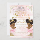 Princess Tutu Crown Ethnic Twin Girls Baby Shower Invitation (Front)