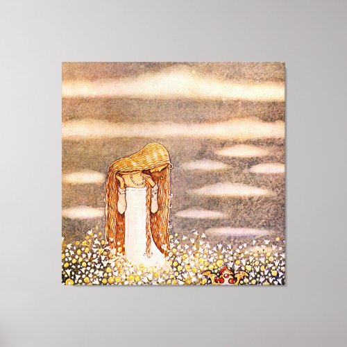 Princess Tuvstarr John Bauer Watercolor Canvas Print