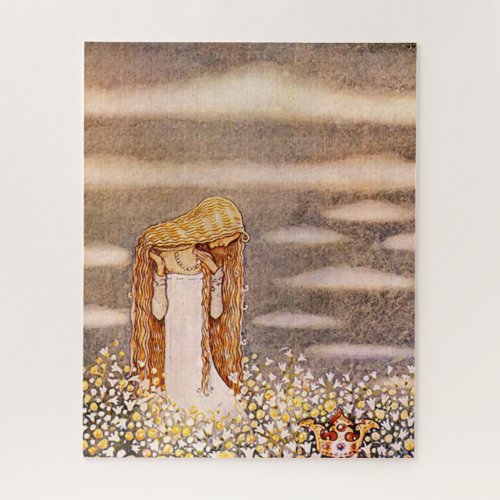 Princess Tuvstarr John Bauer Watercolor Jigsaw Puzzle