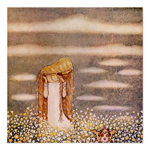 Princess Tuvstarr John Bauer Watercolor Poster