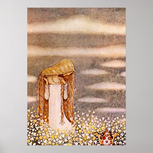 Princess Tuvstarr John Bauer Watercolor Poster