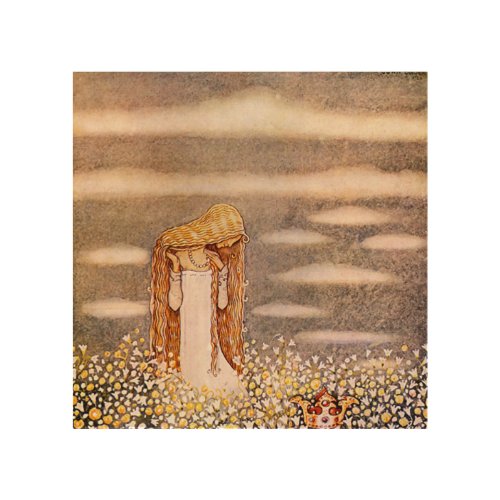 Princess Tuvstarr John Bauer Watercolor Wood Wall Art