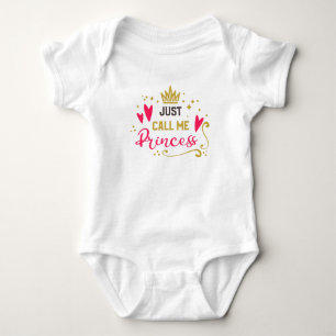 Princess Typography Pink Girly Baby Glam Gold Bodysuit