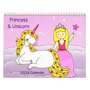 Princess & Unicorn 2024 Calendar