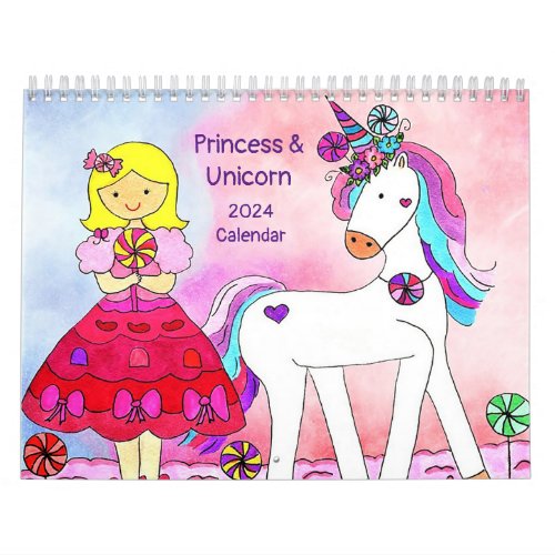 Princess & Unicorn 2024 Calendar Volume 3
