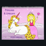 Princess & Unicorn 2025 Calendar<br><div class="desc">Celebrate the year with your princess and unicorn friends with this colorful,  joyful,  and whimsical calendar. Give this as gift for the sweet princesses in your life.</div>