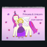 Princess & Unicorn 2025 Calendar<br><div class="desc">Celebrate the year with your princess and unicorn friends with this colorful,  joyful,  and whimsical calendar. Give this as gift for the sweet princesses in your life.</div>